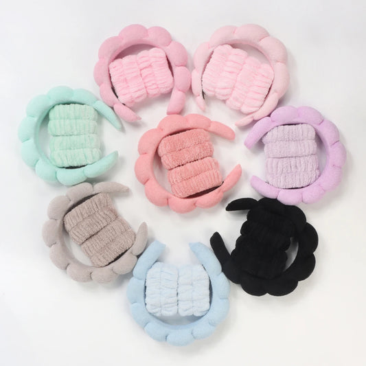 Aura Soft Spa set - Microfiber Headband + Wristband (3pc)